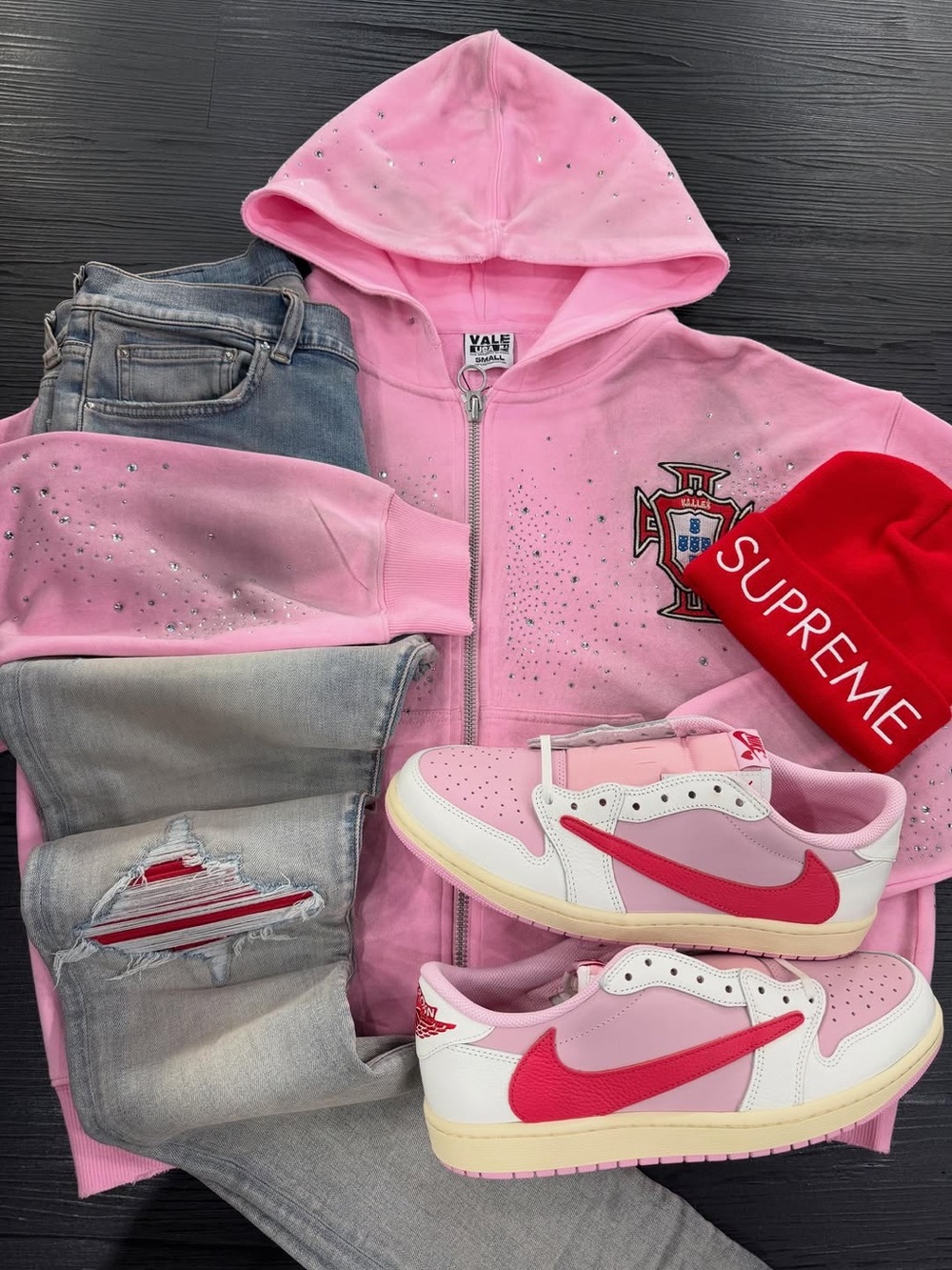 Travis Scott x Air Jordan 1 Retro Low OG 'Sail Tropical Pink' SZ 11 - Picture 3 of 5
